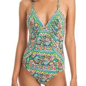 Trina Turk Peruvian Stripe multi-colored one-piece swimsuit 🩱- Size 12